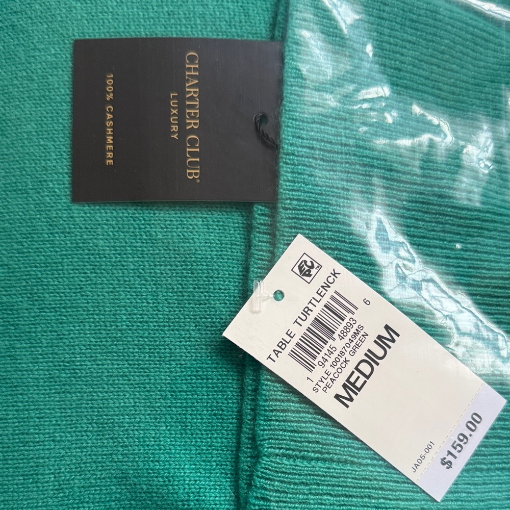 Peacock Green Cashmere turtleneck  for Women - Picture 5 of 8